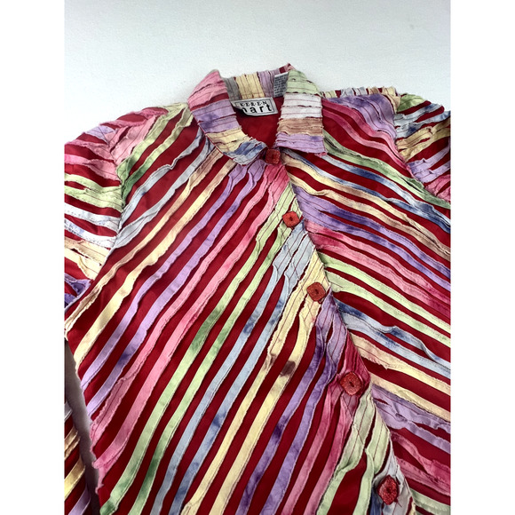 Keren Hart Shirt/Jacket Women's Size‎ XL Rainbow Colors Mature art to wear - Picture 1 of 10